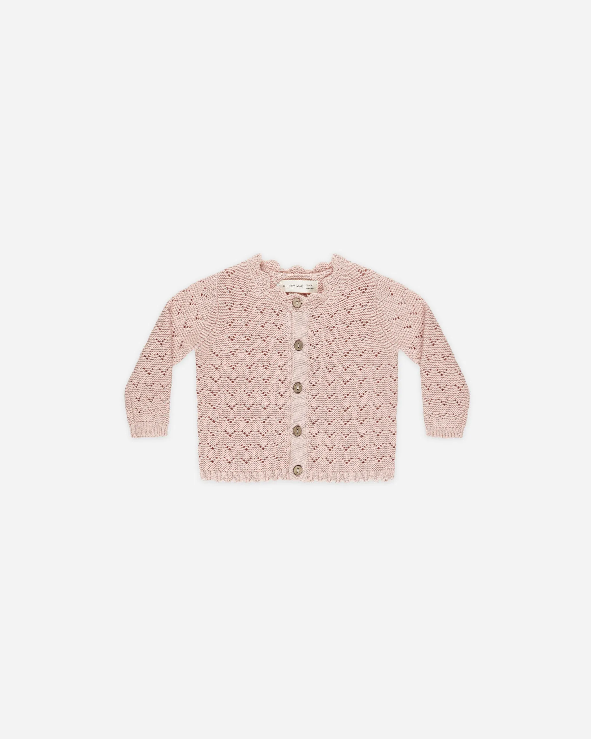 -Scalloped Cardigan || Bubblegum-