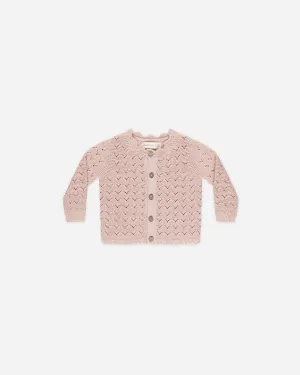 -Scalloped Cardigan || Bubblegum-