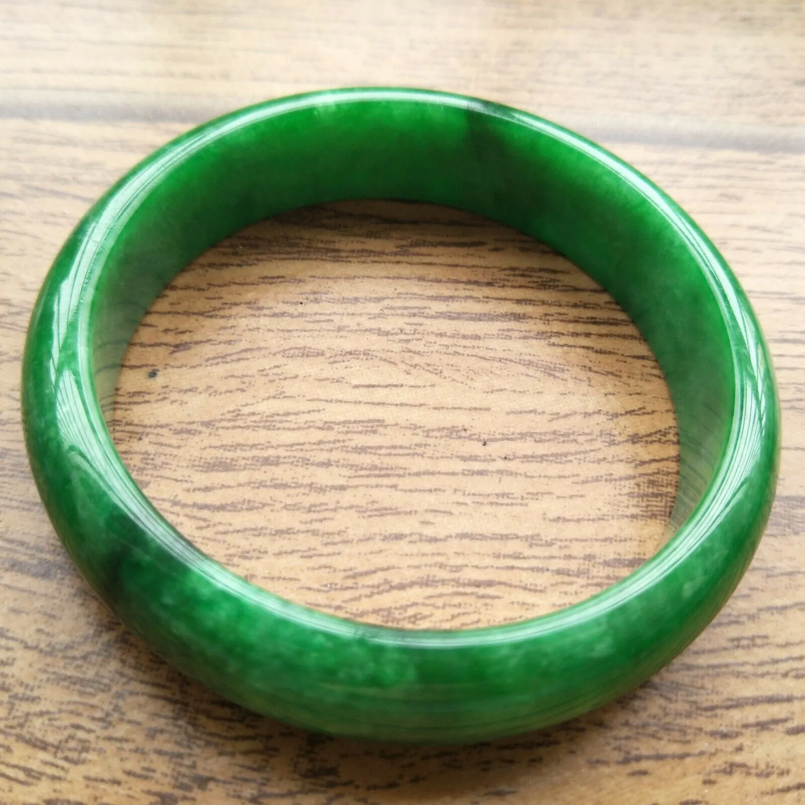 10% OFF- 61/62/63mm Certified Natural Jadeite Emerald A*Jade Handcarved Bangle A262