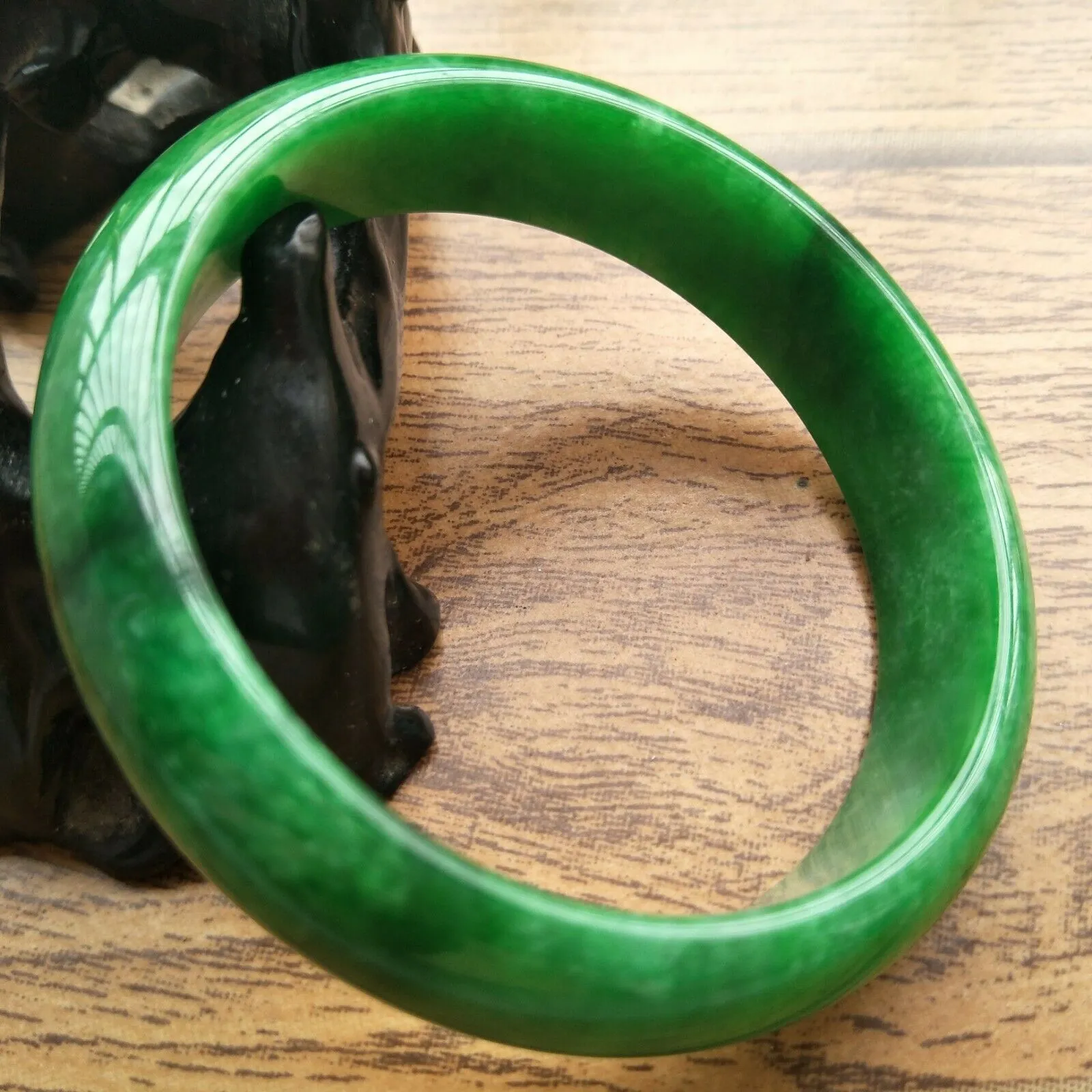 10% OFF- 61/62/63mm Certified Natural Jadeite Emerald A*Jade Handcarved Bangle A262