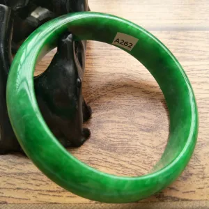 10% OFF- 61/62/63mm Certified Natural Jadeite Emerald A*Jade Handcarved Bangle A262