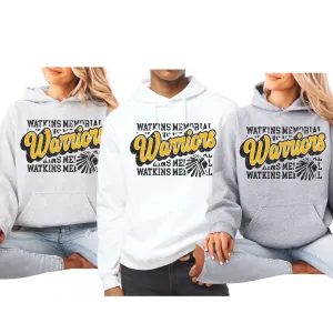 18500-WATKINS WARRIORS- UNISEX YOUTH & ADULT HOODIES-WARRIORS SCRIPT