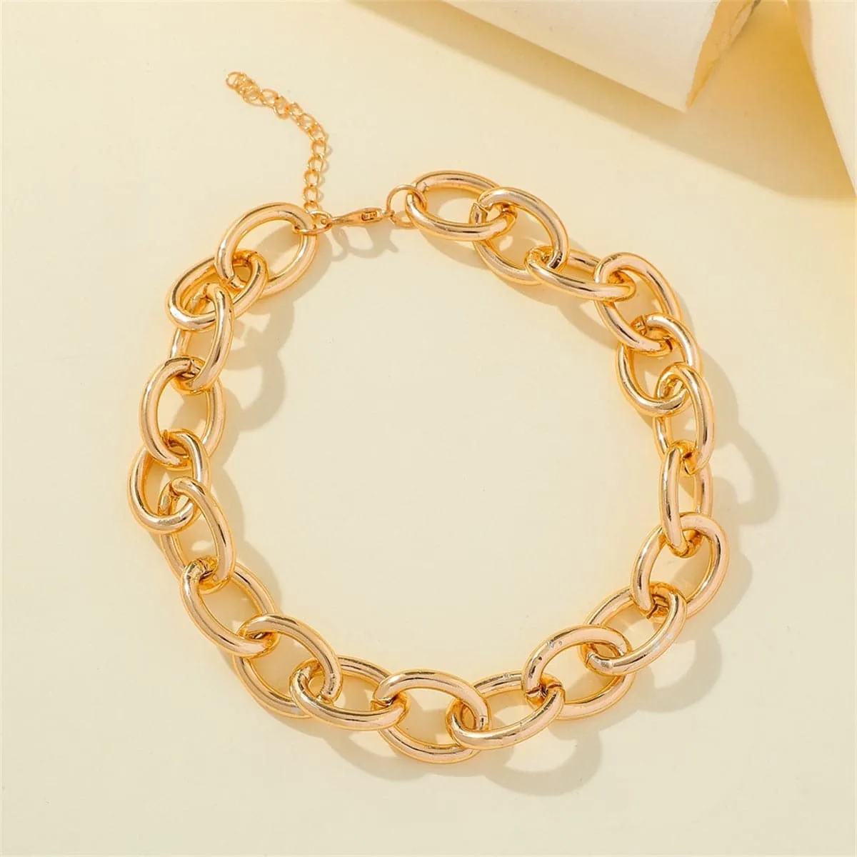 18K Gold-Plated Cable Chain Necklace