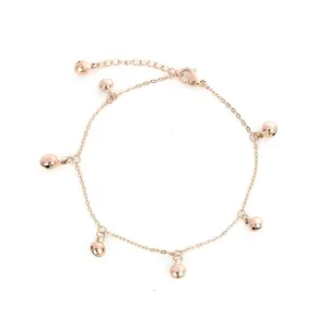 18K Rose Gold-Plated Bell Station Anklet