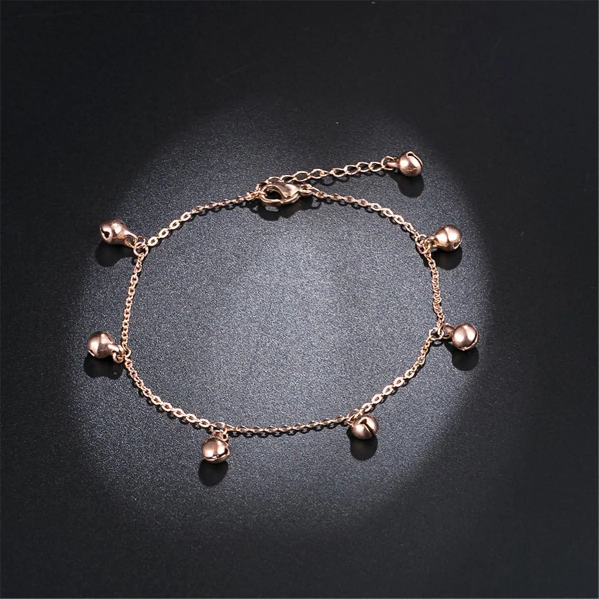 18K Rose Gold-Plated Bell Station Anklet