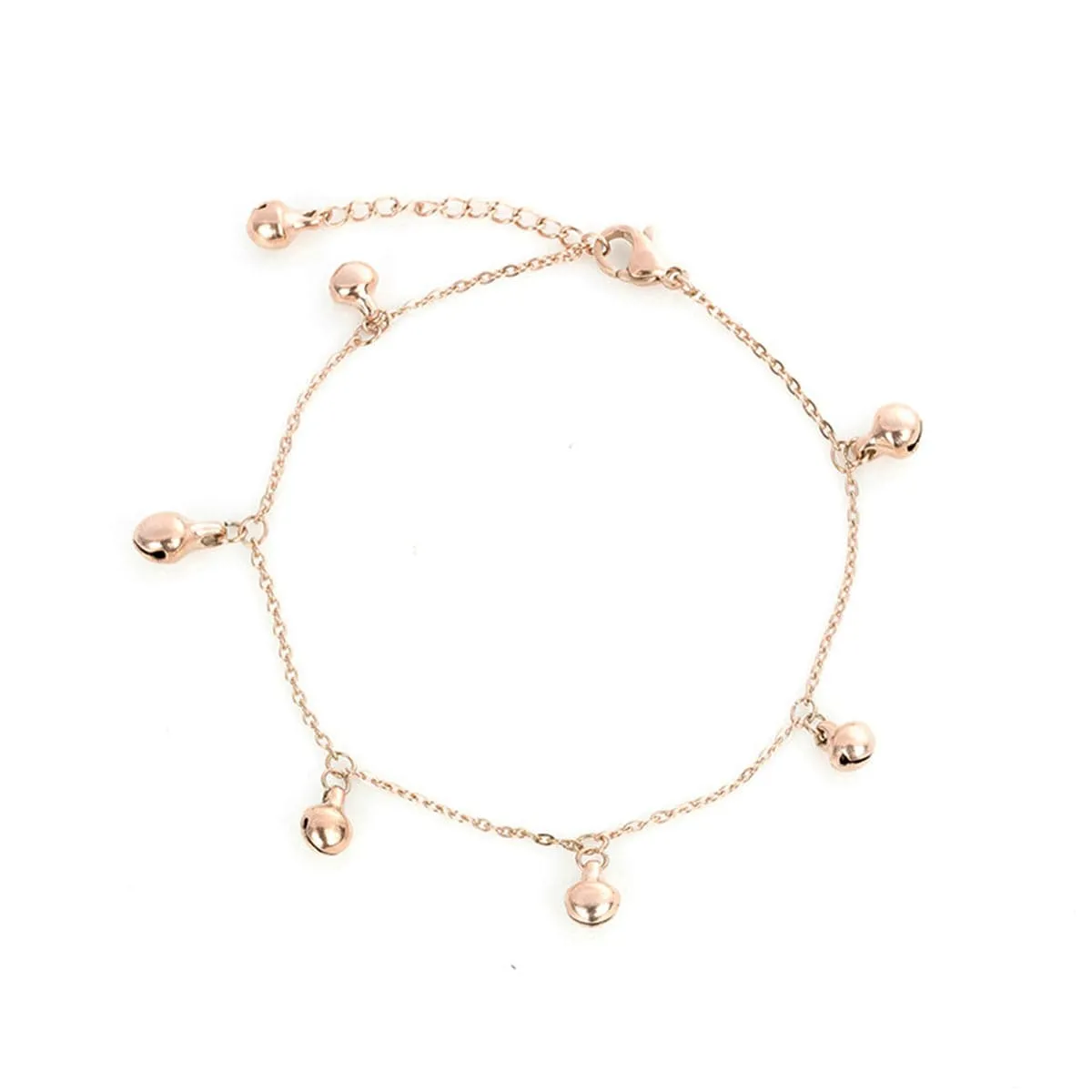 18K Rose Gold-Plated Bell Station Anklet