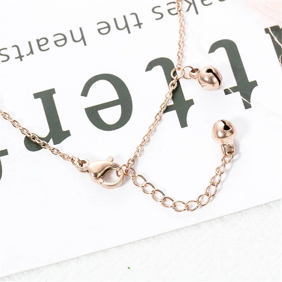 18K Rose Gold-Plated Bell Station Anklet