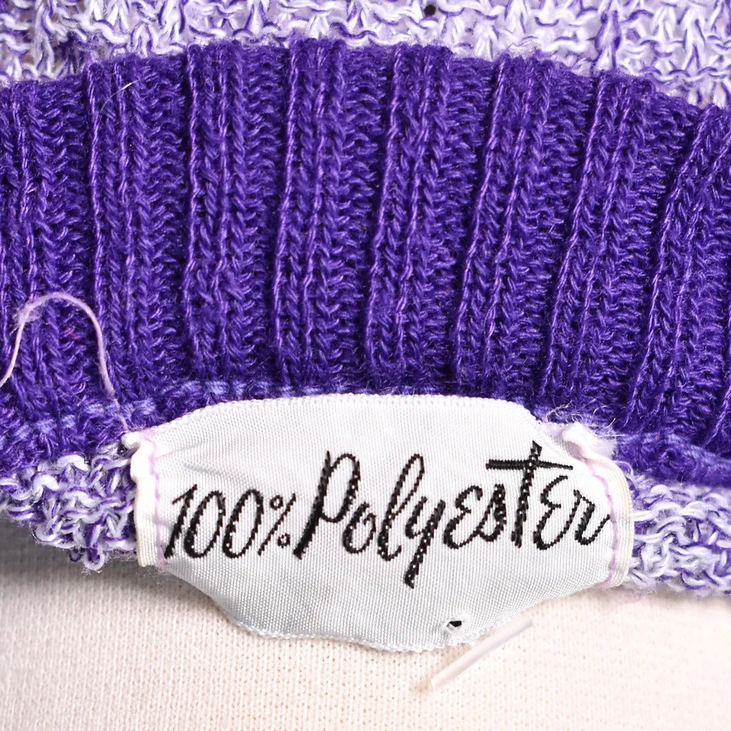 1960s Vintage Lavender Cut Out Knit Top