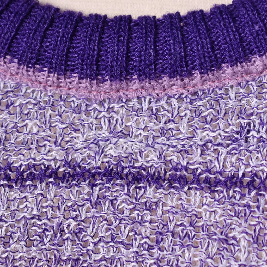 1960s Vintage Lavender Cut Out Knit Top
