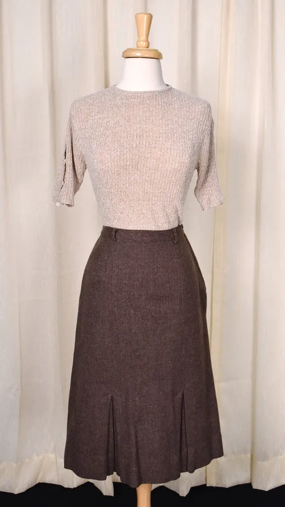 1960s Vintage Tan Keyhole Sweater