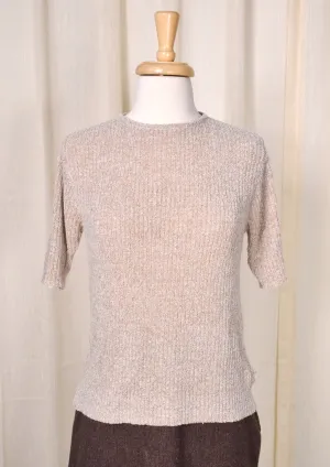 1960s Vintage Tan Keyhole Sweater