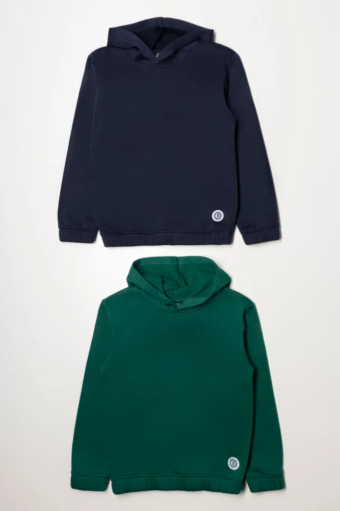 2 Pack Hoodies Green And Navy