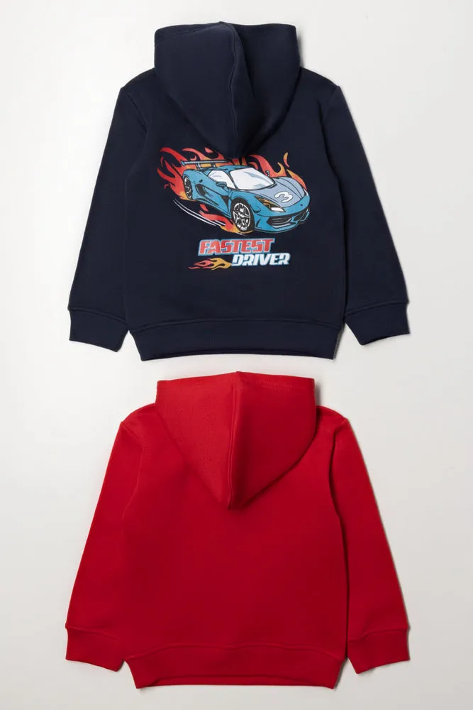 2 Pack Hoodies Navy And Red