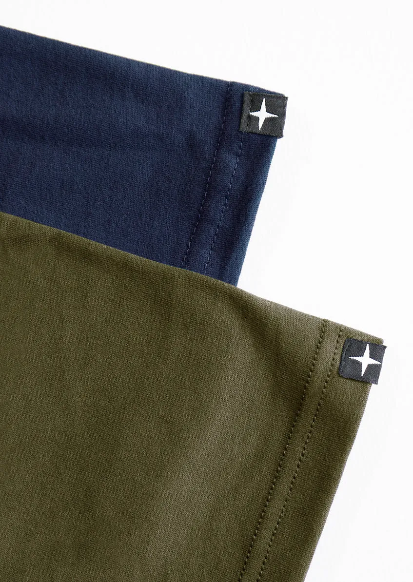 2 t-shirts bleu marine - kaki