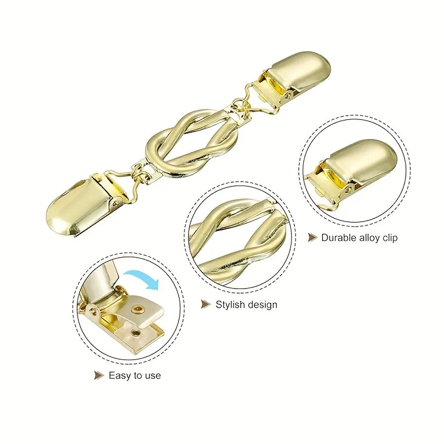 2pcs Vintage Scarf Clip Sweater Shawl Clip Cardigan Collar Dress Clip