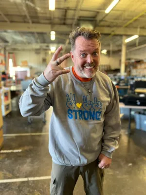 321 STRONG FINGERS crew - STONE GRAY/ ROYAL/ YELLOW