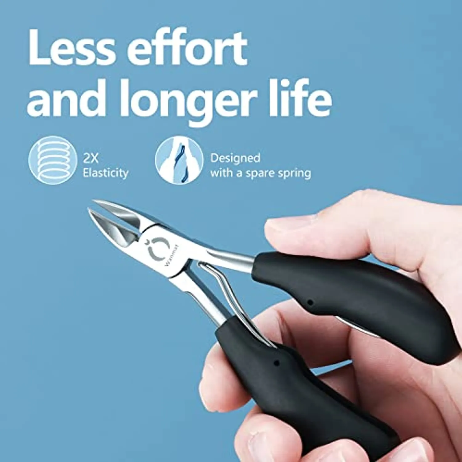 4PCS Toe Nail Clipper for Ingrown or Thick Toenails,Toenails Trimmer and Professional Podiatrist Toenail Nipper for Seniors with Surgical Stainless Steel Sharp Blades Soft Grip Handle Wanmat