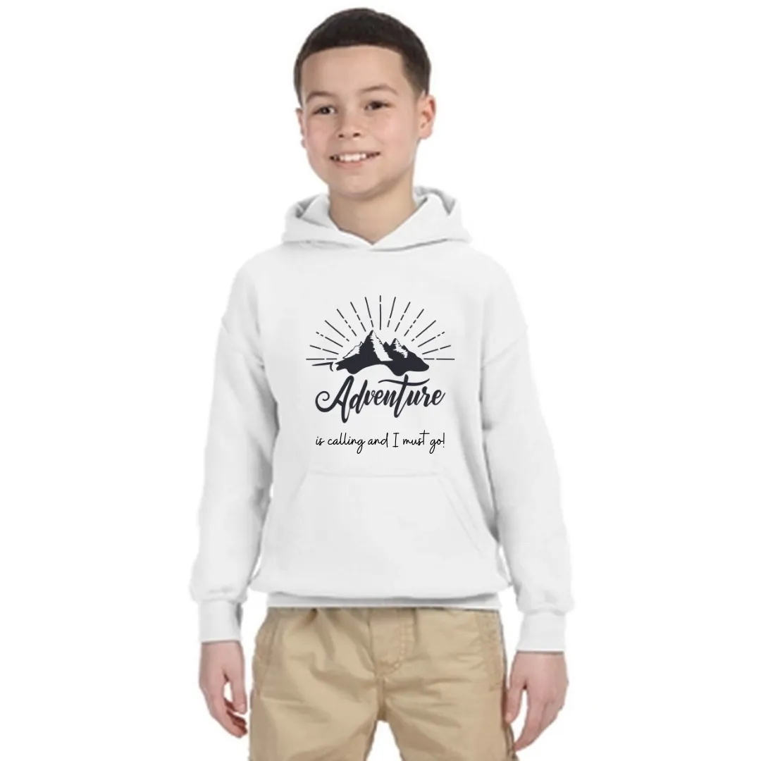 “Adventure is Calling and I must go” Mini Hoodie