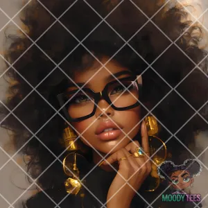 Afro Luxe: Bold & Beautiful Digital Art Print (PNG)