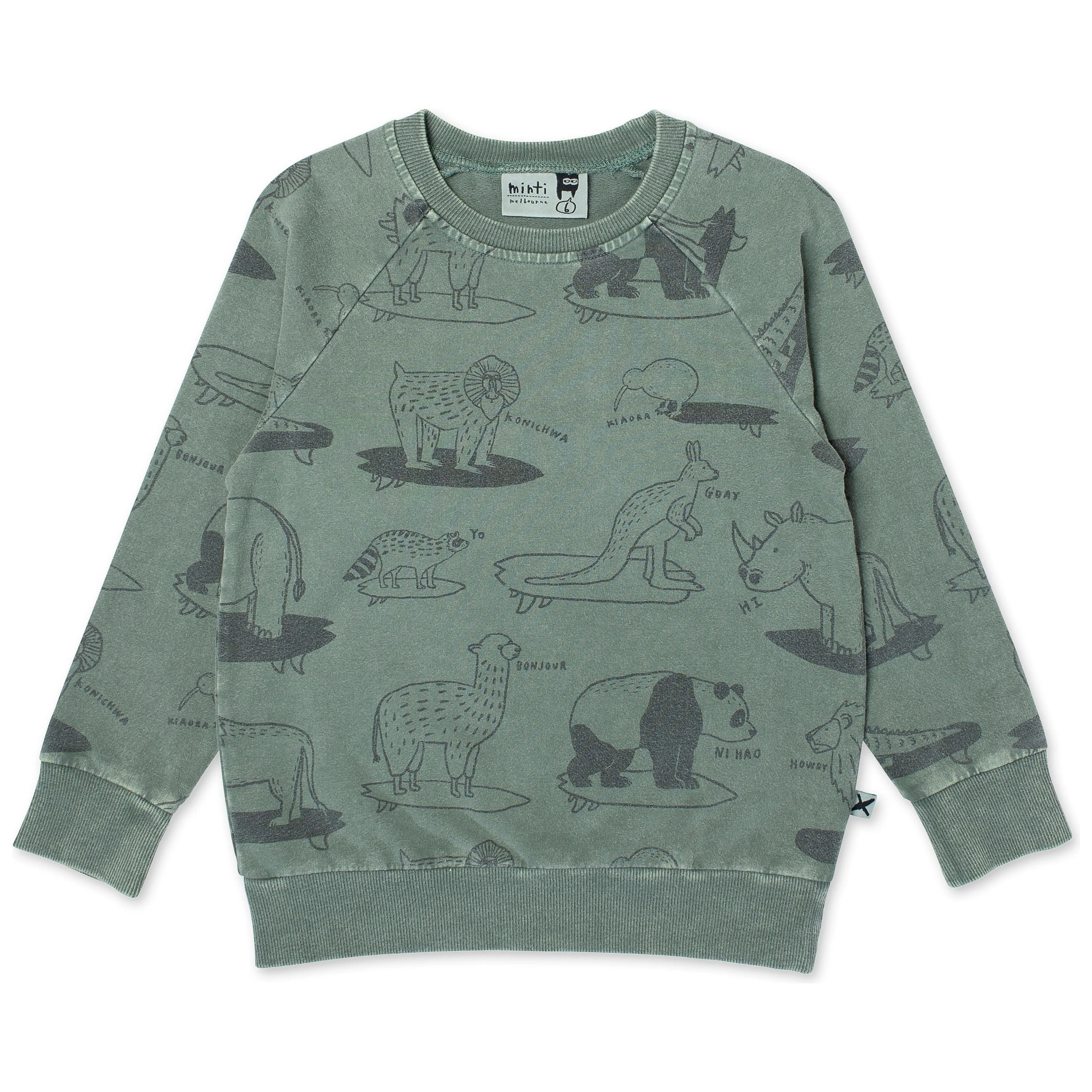 Animal Surfers Crew - Olive Wash