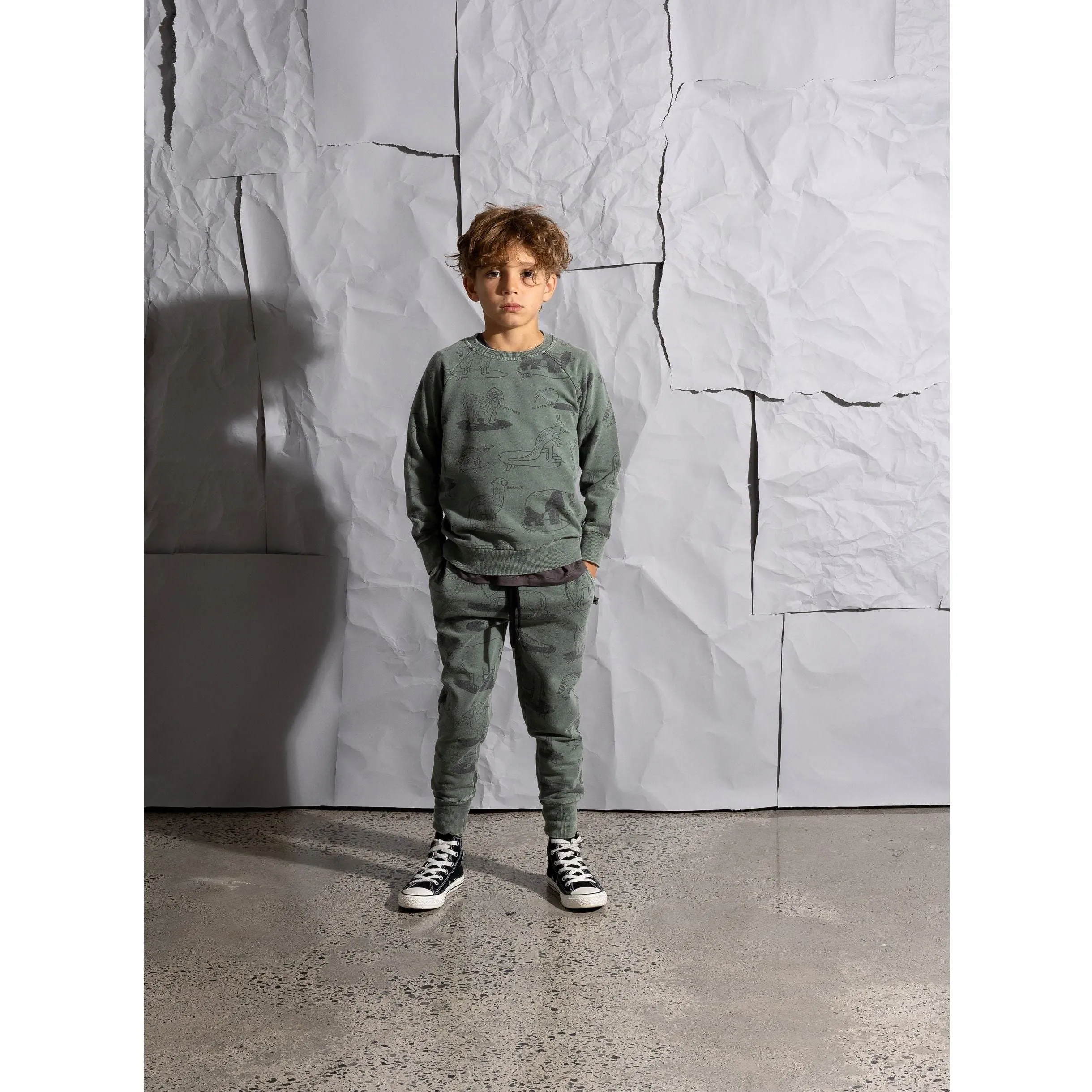 Animal Surfers Crew - Olive Wash
