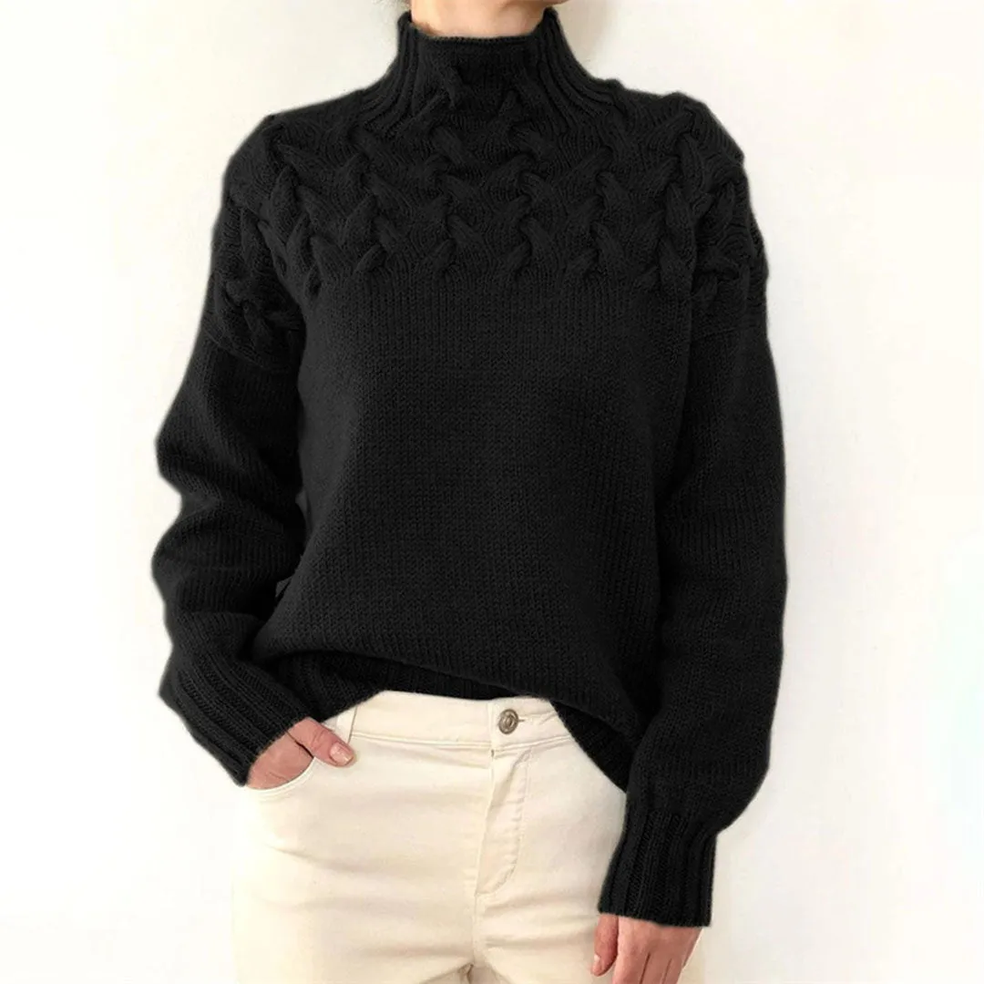 Annelies™ - Knitted Sweater with Roll Neck for Women