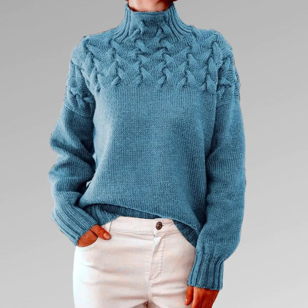 Annelies™ - Knitted Sweater with Roll Neck for Women