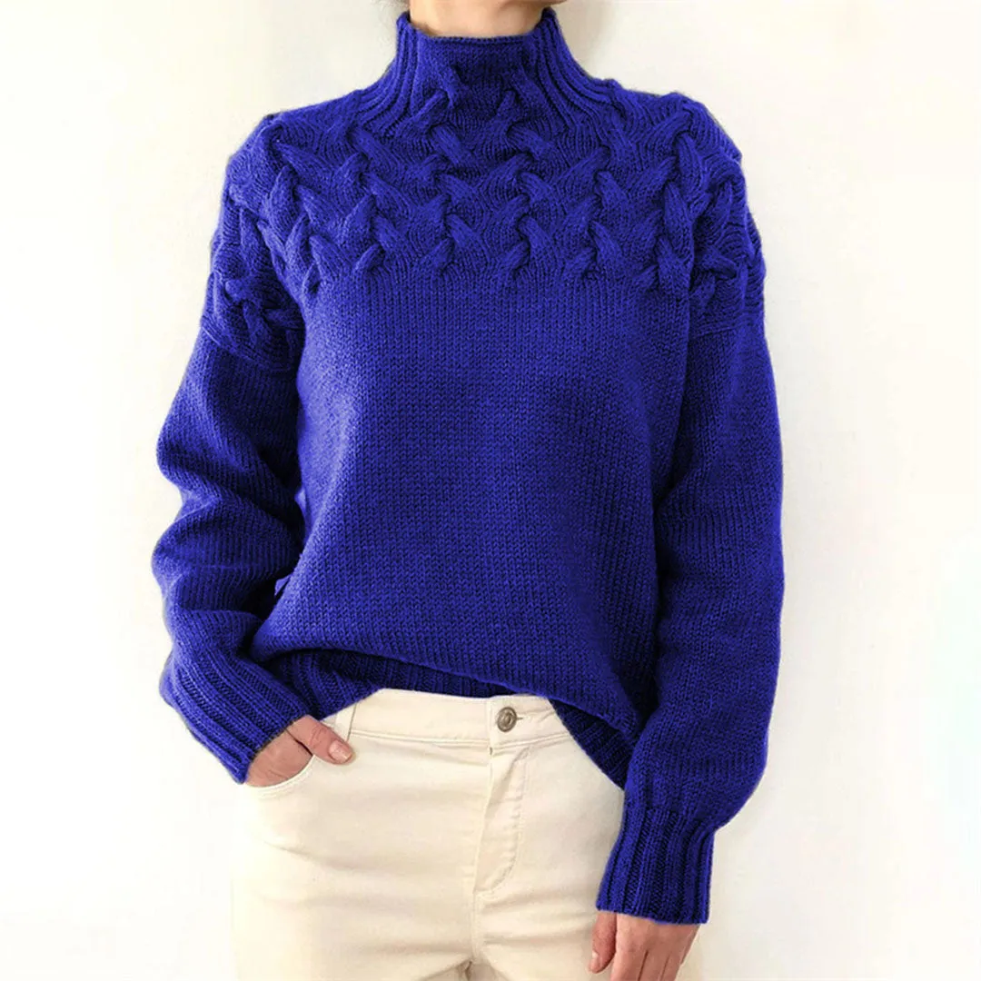 Annelies™ - Knitted Sweater with Roll Neck for Women