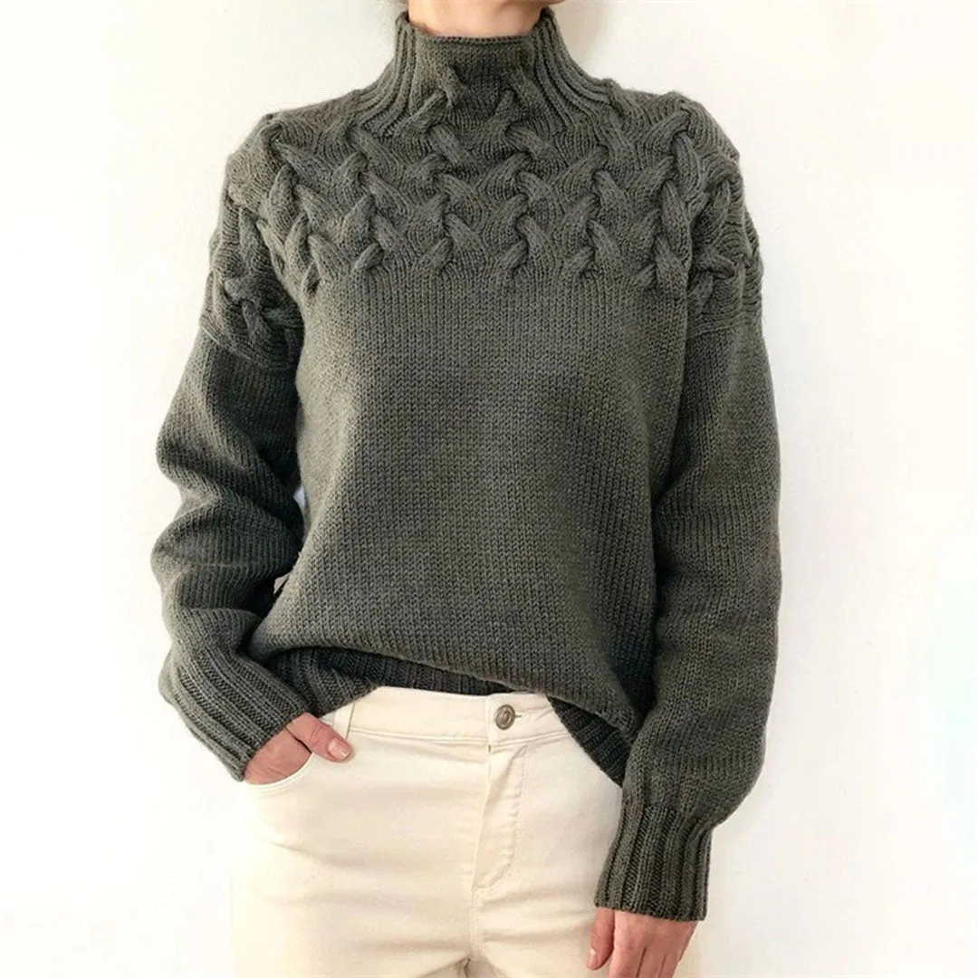 Annelies™ - Knitted Sweater with Roll Neck for Women