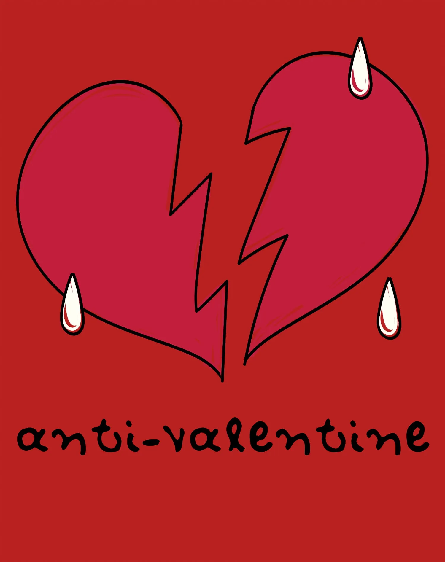 Anti Valentine Broken Weeping Heart Men's T-shirt