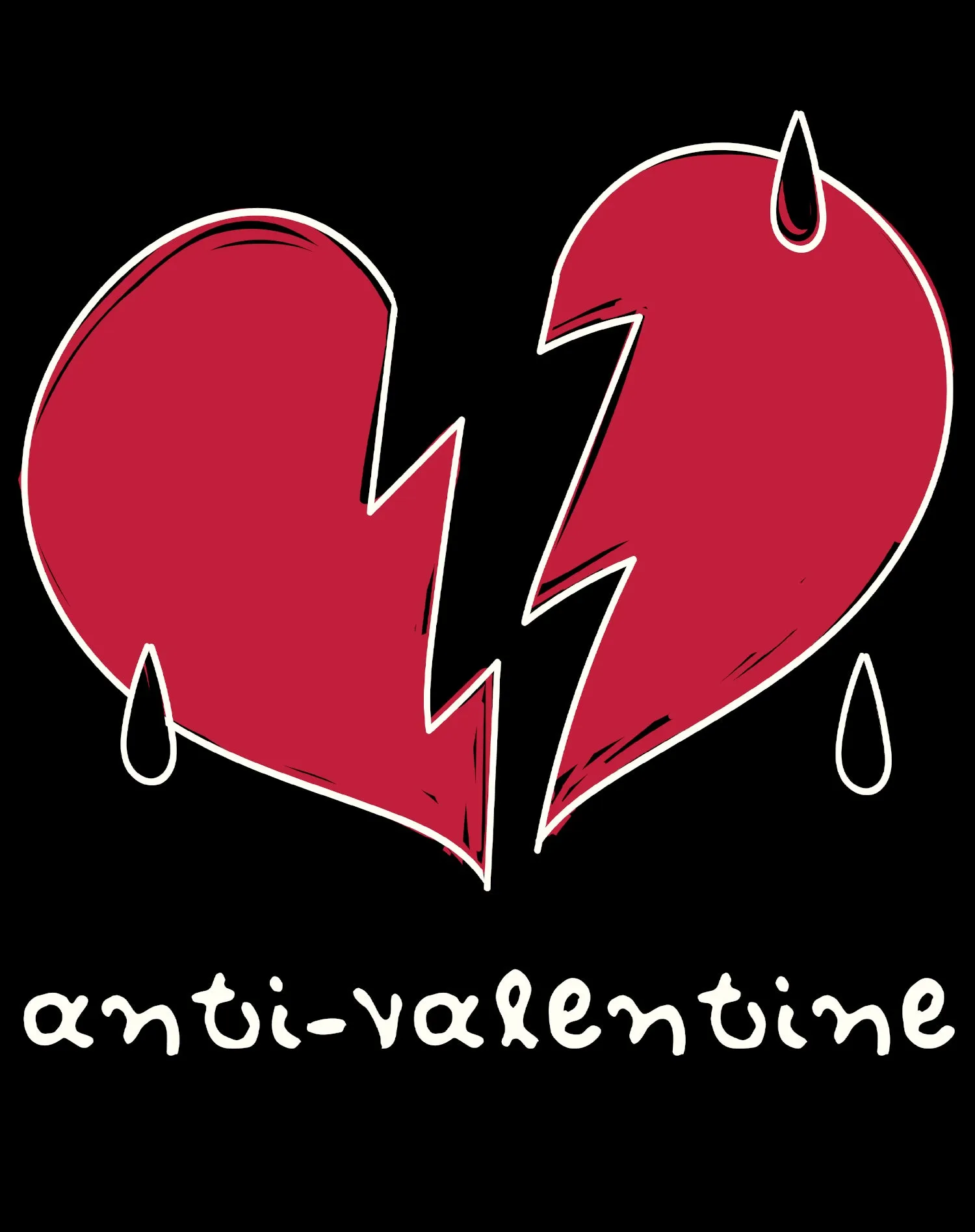 Anti Valentine Broken Weeping Heart Men's T-shirt