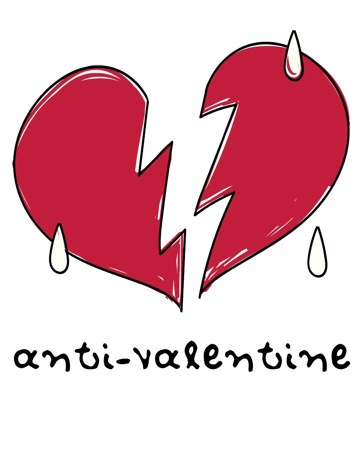 Anti Valentine Broken Weeping Heart Men's T-shirt