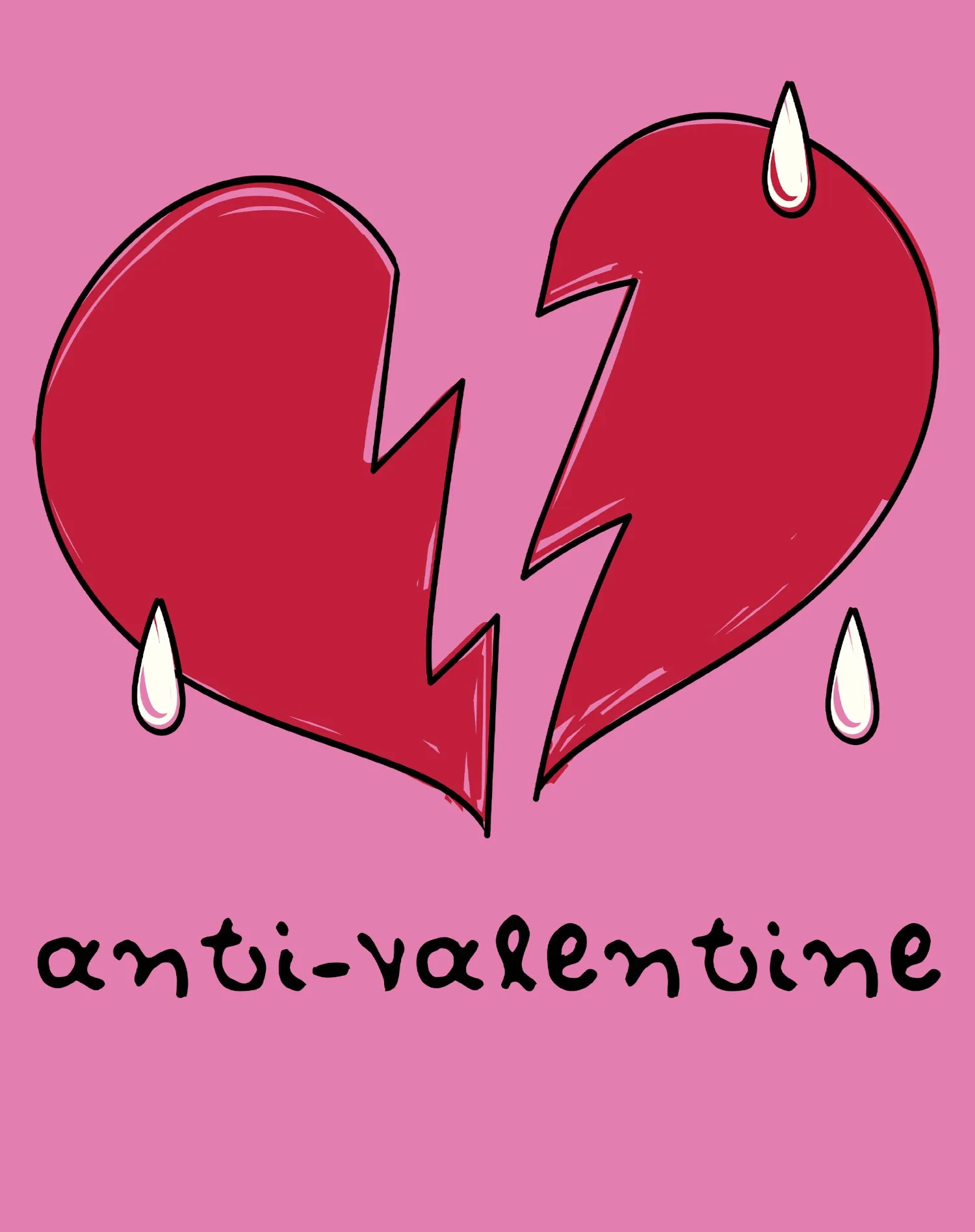 Anti Valentine Broken Weeping Heart Men's T-shirt