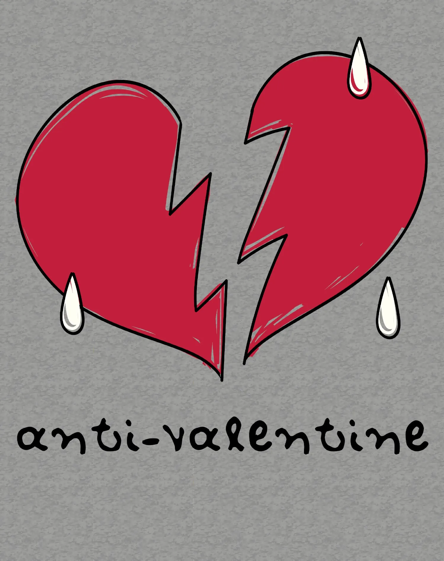 Anti Valentine Broken Weeping Heart Men's T-shirt