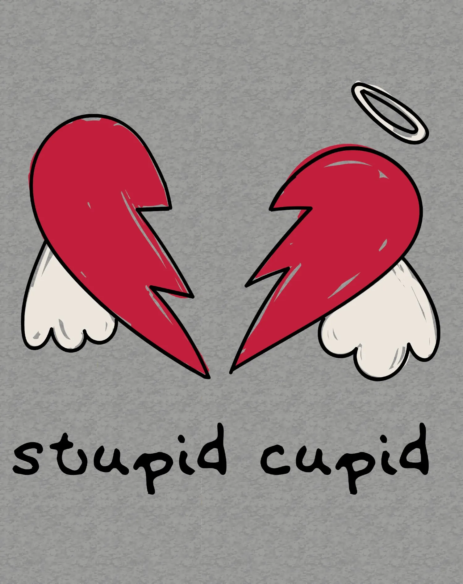 Anti Valentine Stupid Cupid Broken Heart Wings Men's T-shirt