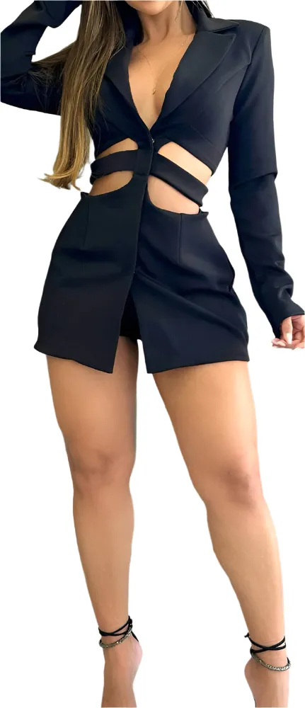 Ariana – Women's Blazer Dress with Hollow Waist