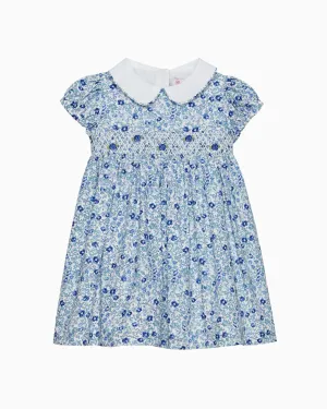 Baby Catherine Smocked Dress in Blue Floral