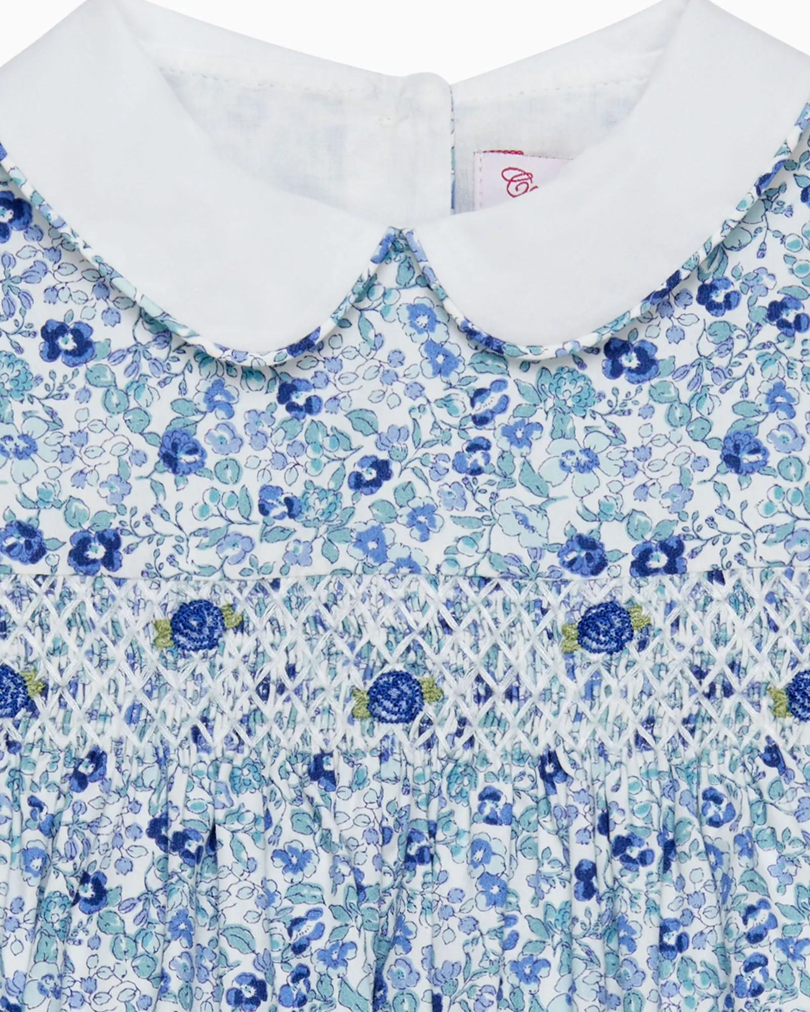 Baby Catherine Smocked Dress in Blue Floral