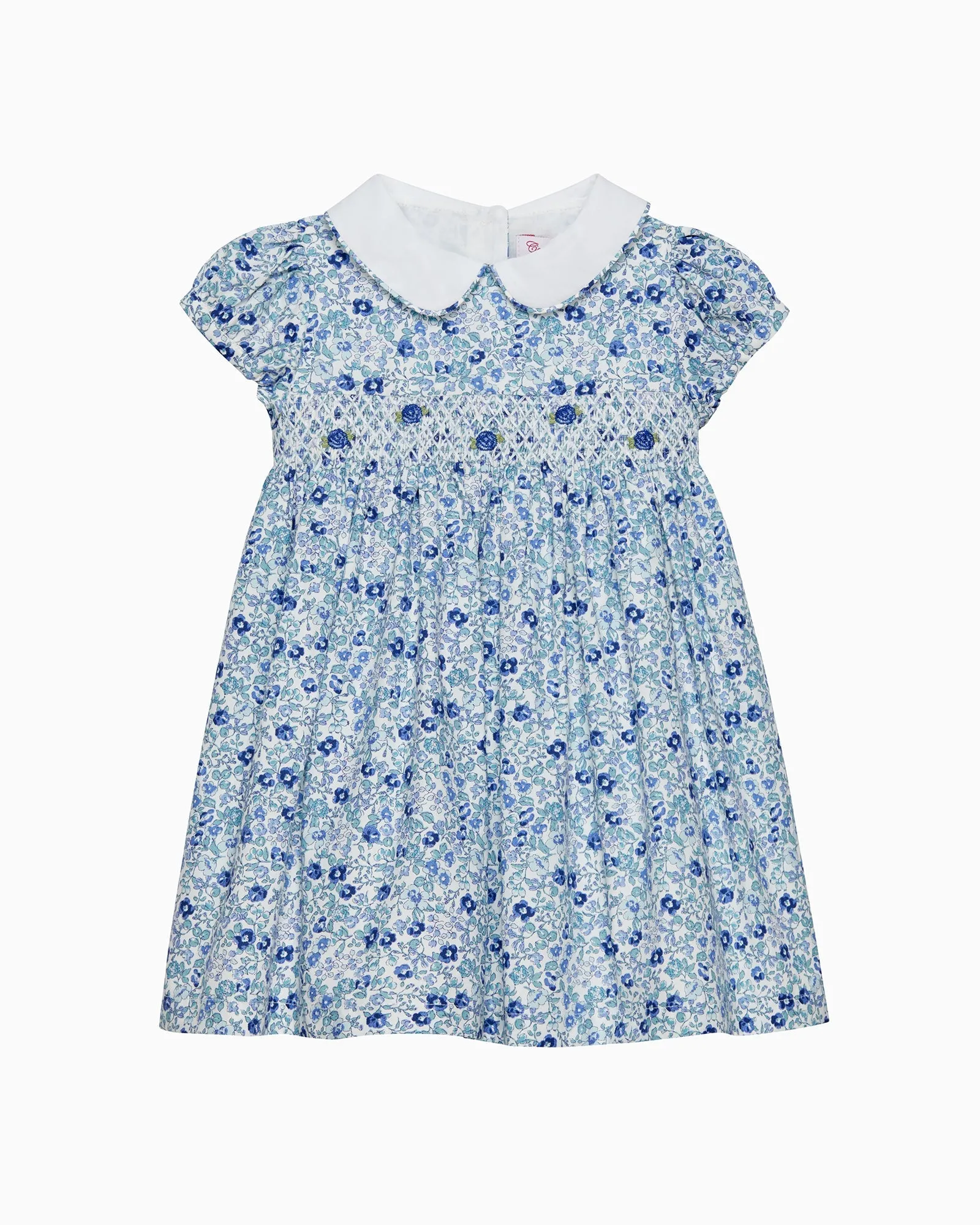 Baby Catherine Smocked Dress in Blue Floral