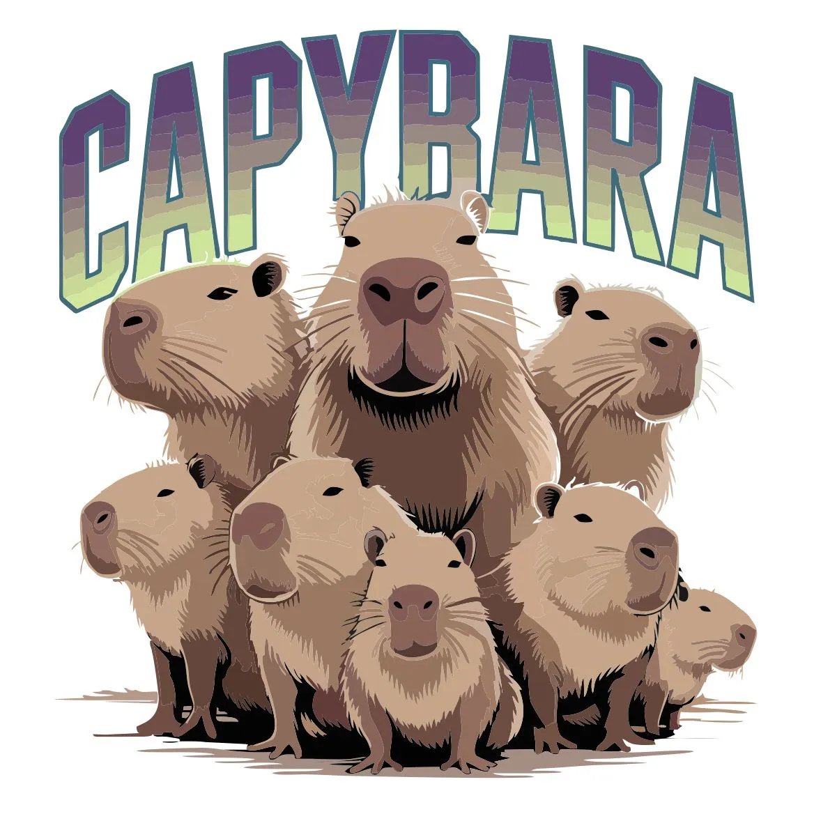Baltas UNISEX džemperis be gobtuvo "Cool capybara"