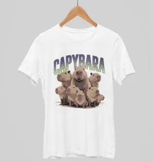 Balti UNISEX marškinėliai "Cool capybara'"