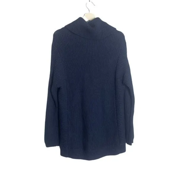 BCBGMaxAzria Sandrah Heather Navy Cowl Neck Knit Sweater Size XS/S Warm Cozy