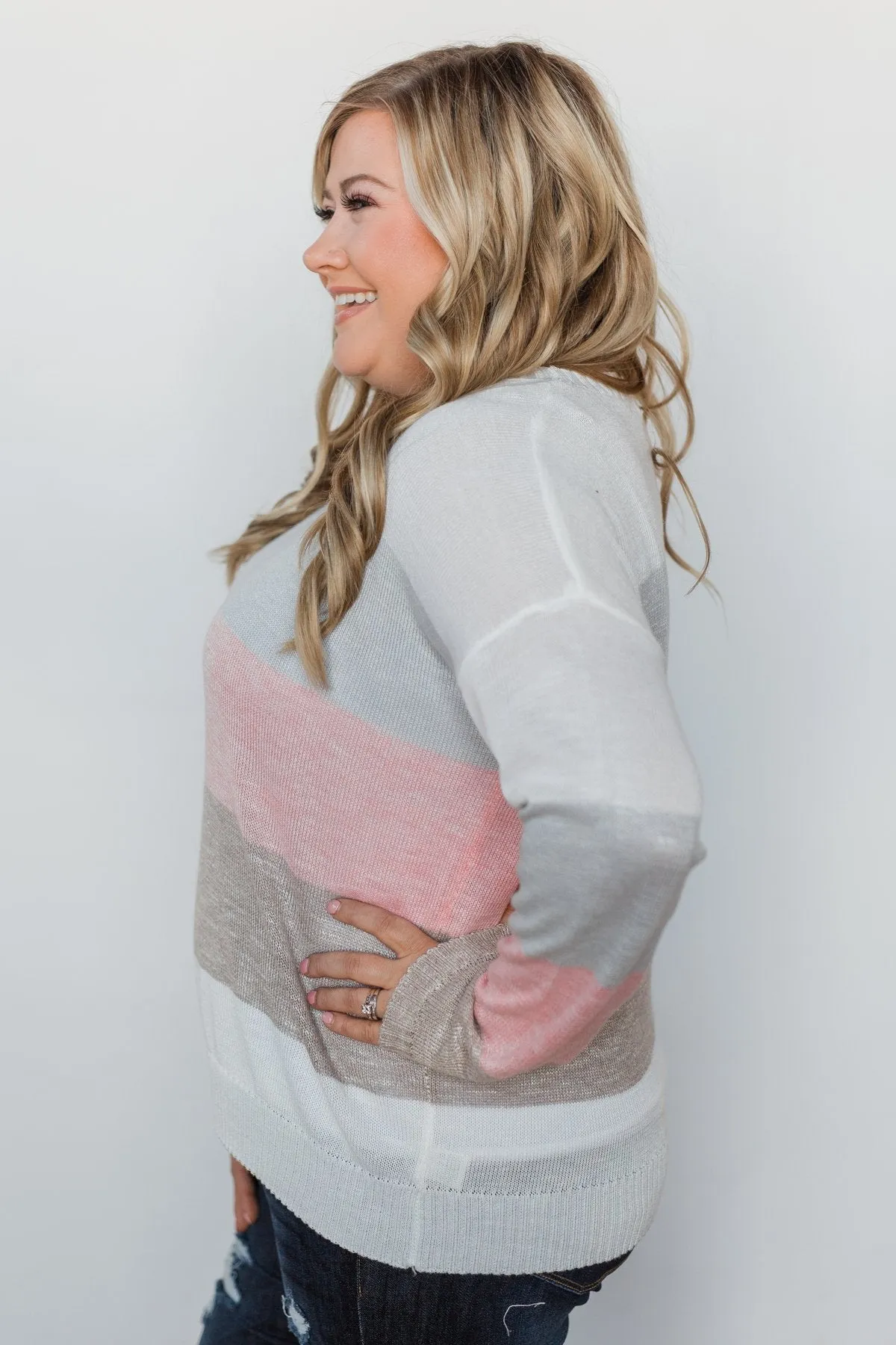 Be My Forever Cozy Sweater - Blush & Neutral Tones