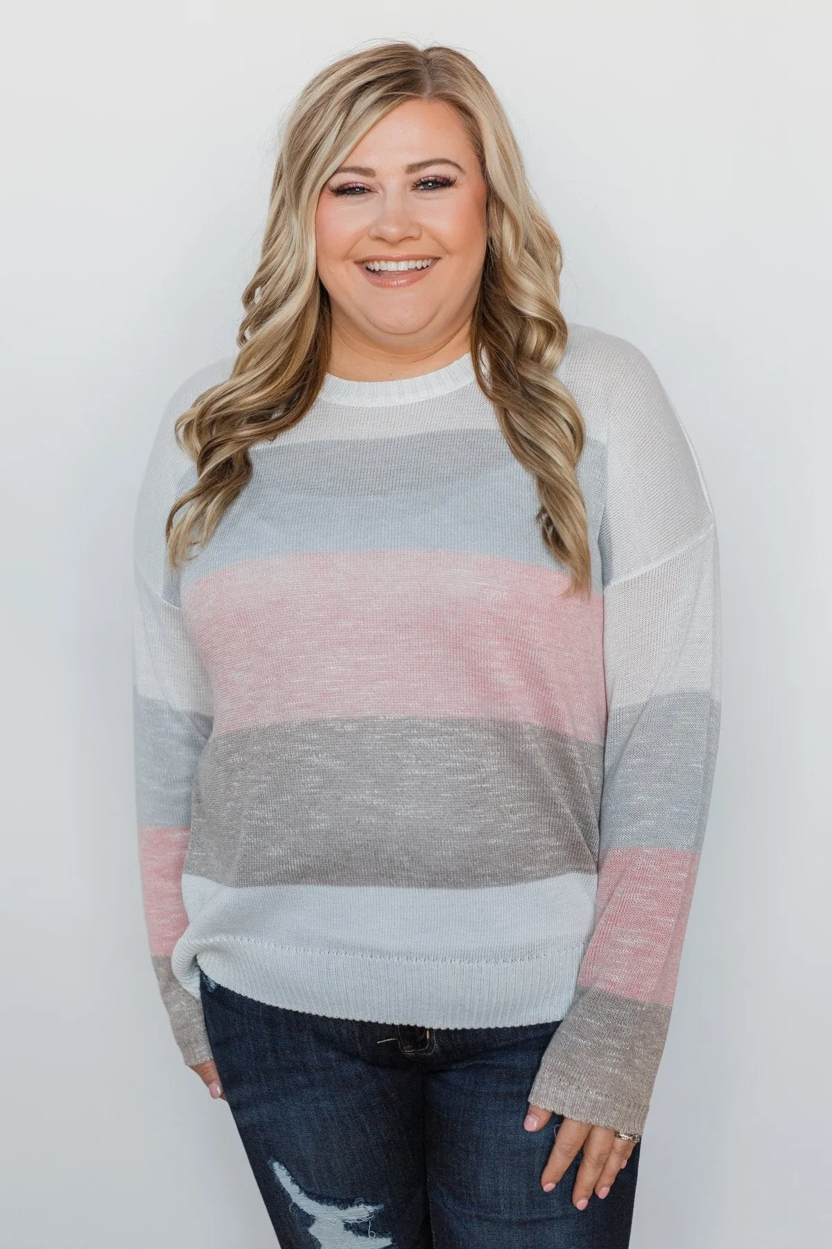 Be My Forever Cozy Sweater - Blush & Neutral Tones