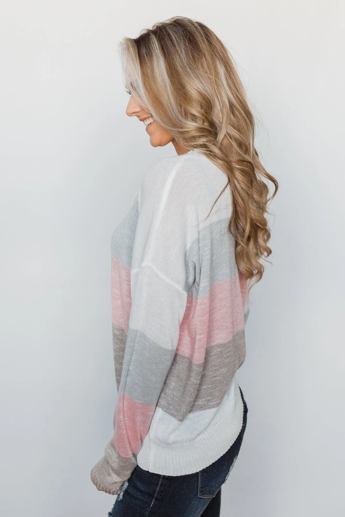 Be My Forever Cozy Sweater - Blush & Neutral Tones