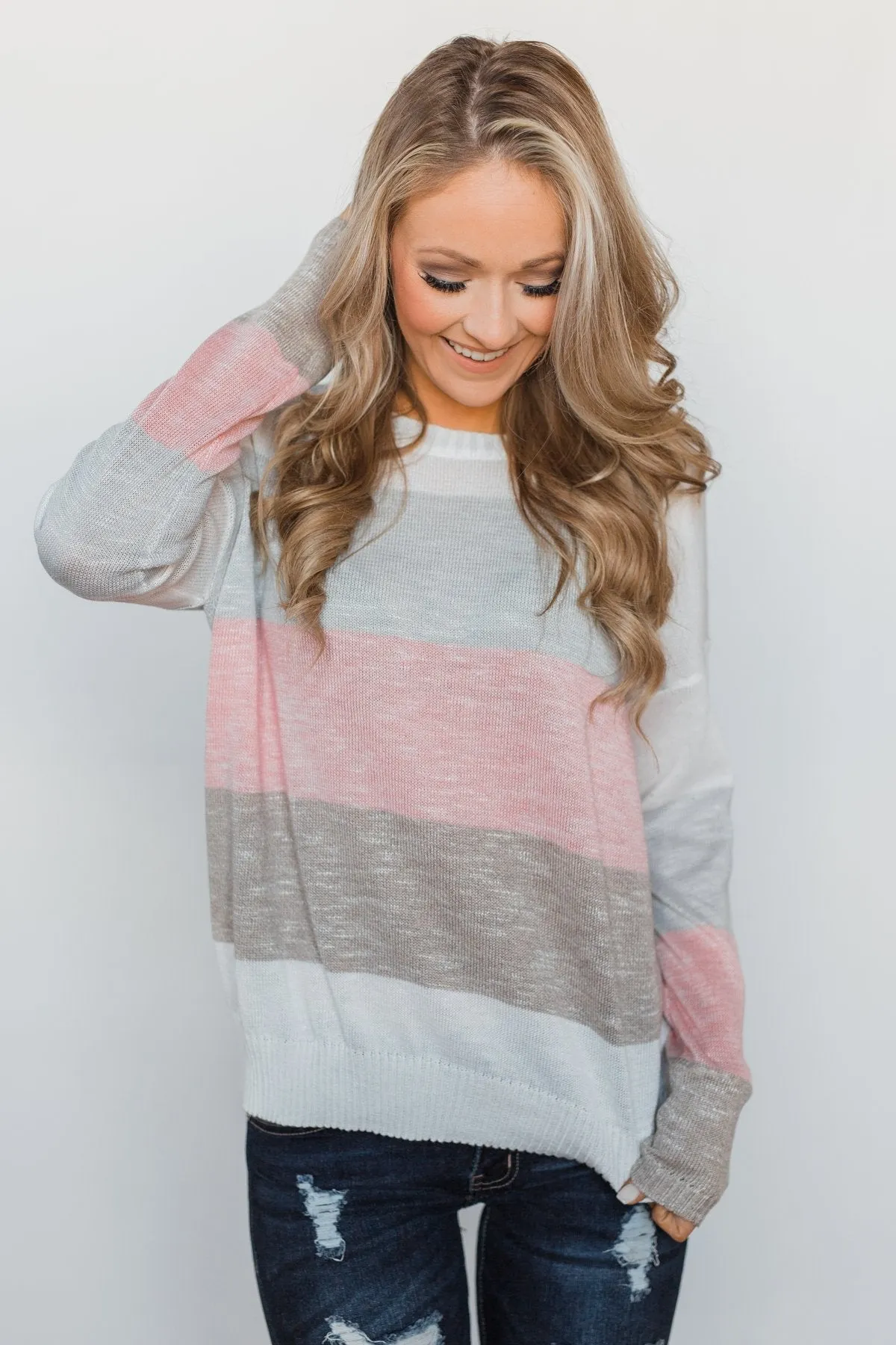 Be My Forever Cozy Sweater - Blush & Neutral Tones