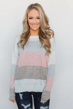 Be My Forever Cozy Sweater - Blush & Neutral Tones