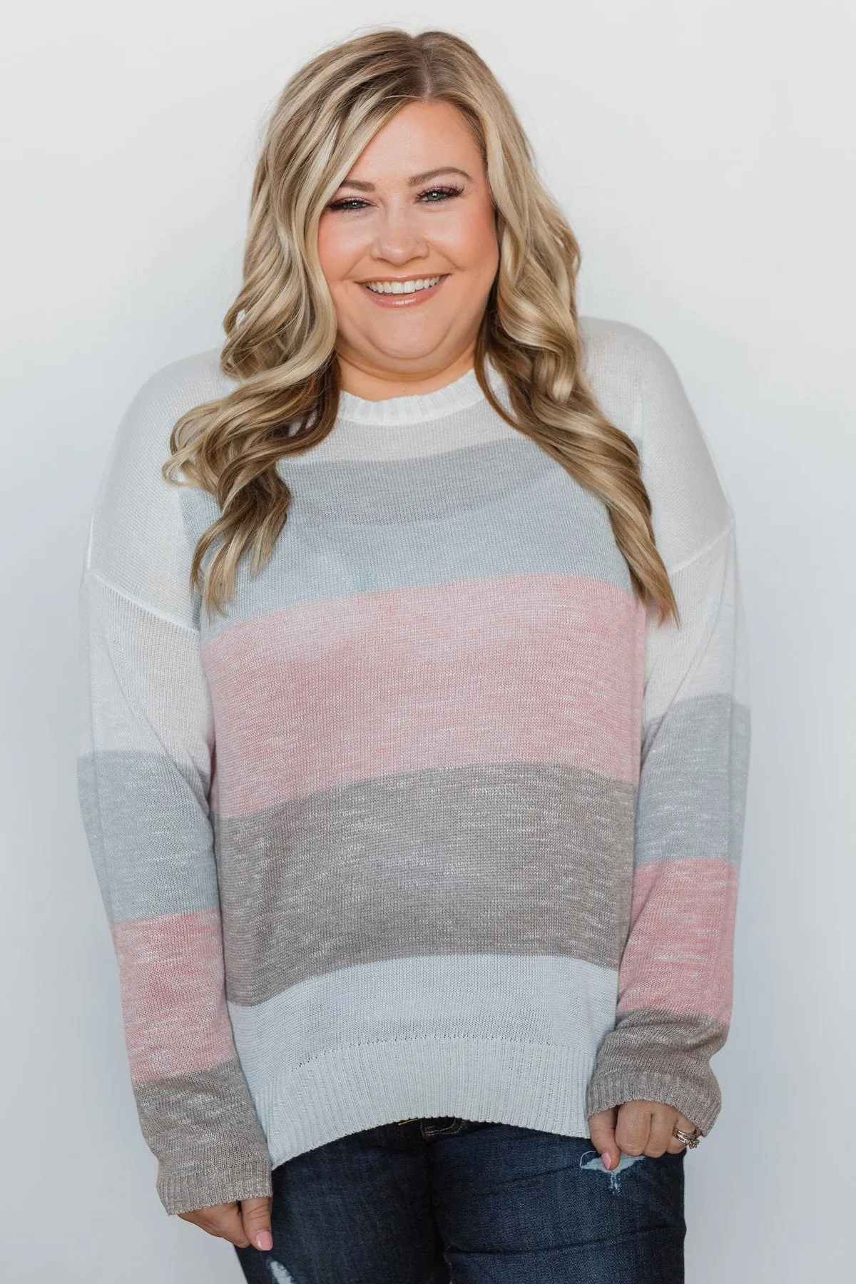 Be My Forever Cozy Sweater - Blush & Neutral Tones