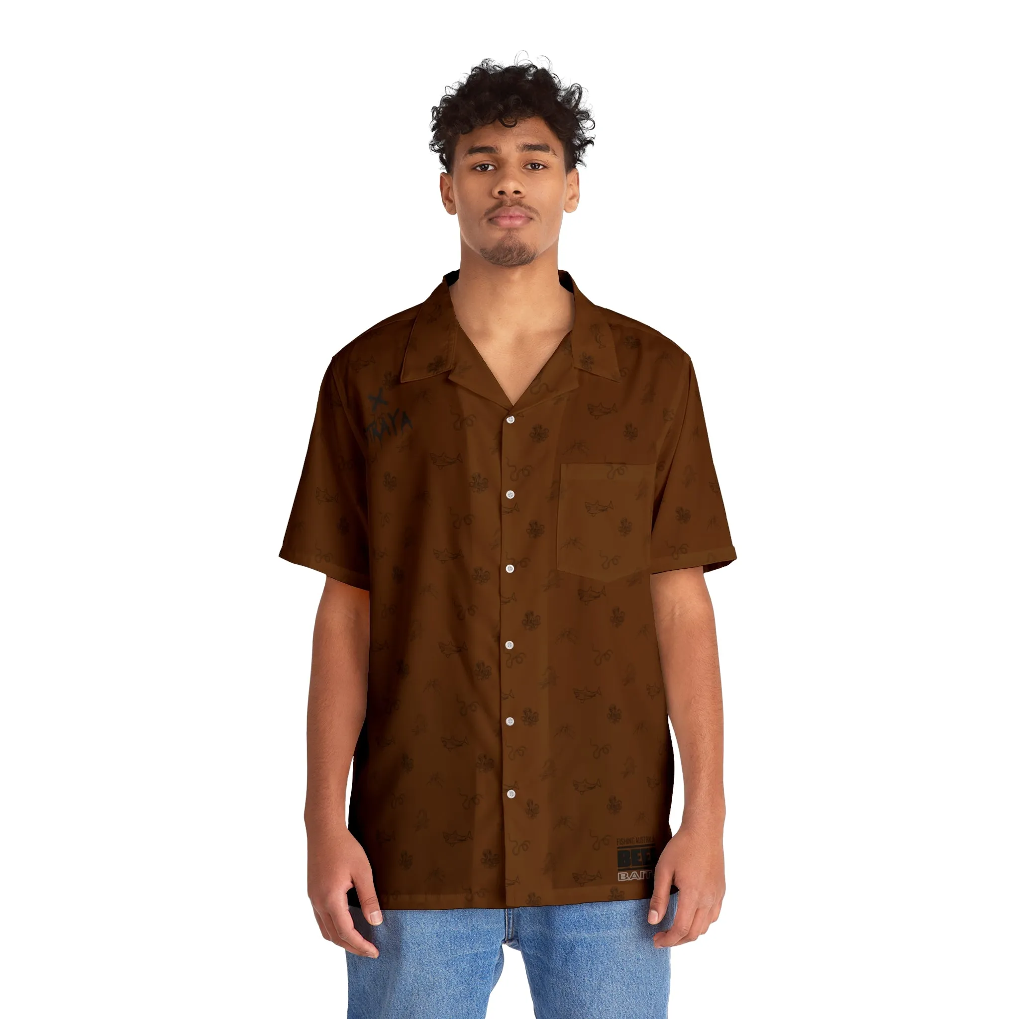 Beef Baits button up short sleeve Australia deadliest animal Men's Hawaiian Straya Shirt (AOP)