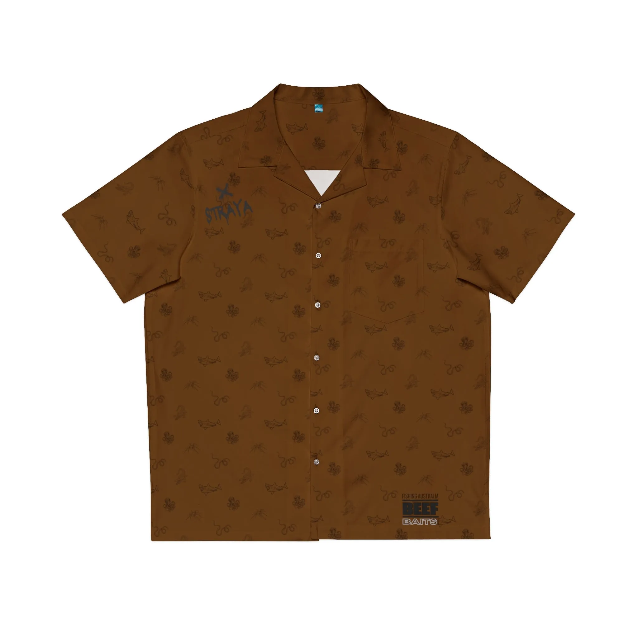 Beef Baits button up short sleeve Australia deadliest animal Men's Hawaiian Straya Shirt (AOP)